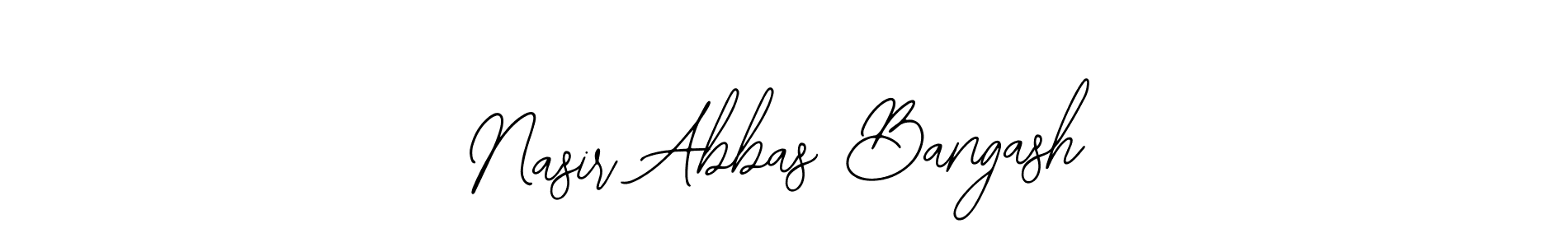 The best way (Bearetta-2O07w) to make a short signature is to pick only two or three words in your name. The name Nasir Abbas Bangash include a total of six letters. For converting this name. Nasir Abbas Bangash signature style 12 images and pictures png