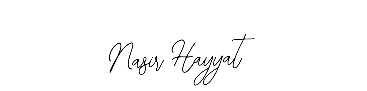 You should practise on your own different ways (Bearetta-2O07w) to write your name (Nasir Hayyat) in signature. don't let someone else do it for you. Nasir Hayyat signature style 12 images and pictures png