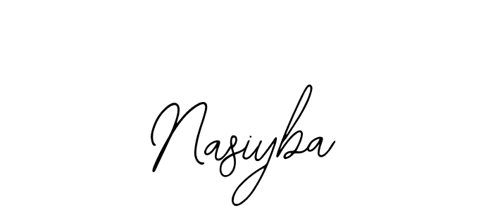 Design your own signature with our free online signature maker. With this signature software, you can create a handwritten (Bearetta-2O07w) signature for name Nasiyba. Nasiyba signature style 12 images and pictures png