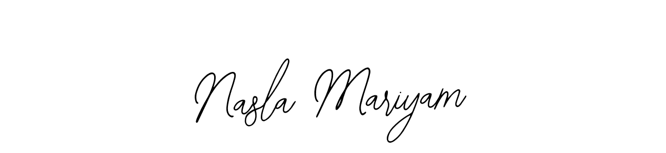 It looks lik you need a new signature style for name Nasla Mariyam. Design unique handwritten (Bearetta-2O07w) signature with our free signature maker in just a few clicks. Nasla Mariyam signature style 12 images and pictures png