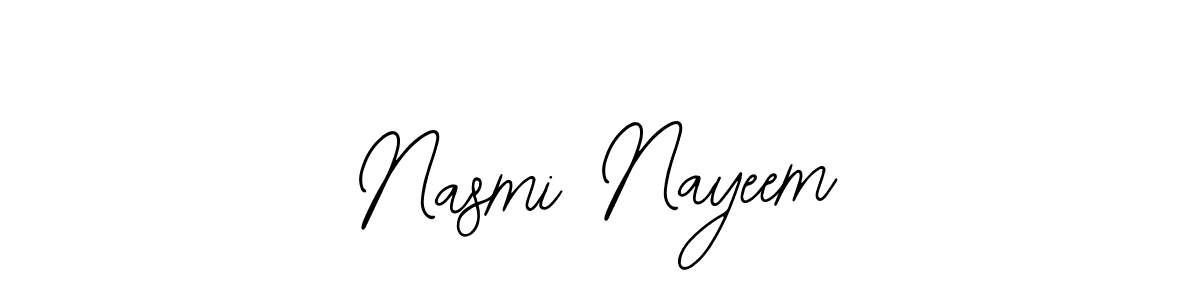 You should practise on your own different ways (Bearetta-2O07w) to write your name (Nasmi Nayeem) in signature. don't let someone else do it for you. Nasmi Nayeem signature style 12 images and pictures png