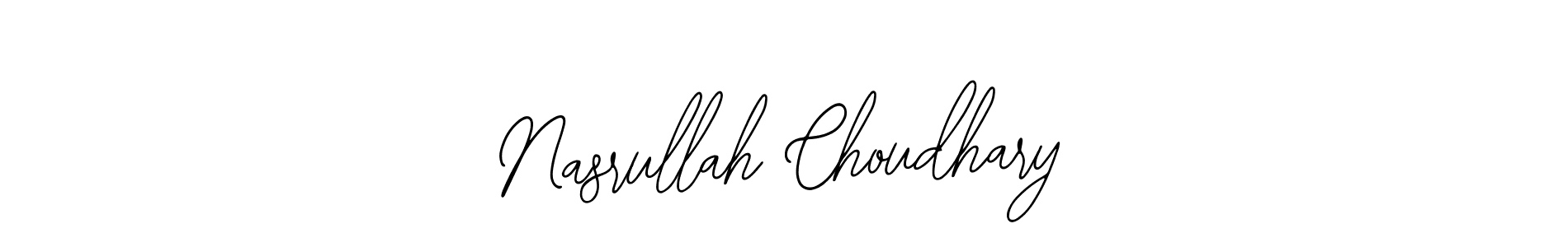 Also You can easily find your signature by using the search form. We will create Nasrullah Choudhary name handwritten signature images for you free of cost using Bearetta-2O07w sign style. Nasrullah Choudhary signature style 12 images and pictures png