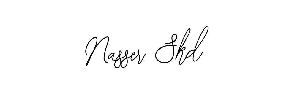 The best way (Bearetta-2O07w) to make a short signature is to pick only two or three words in your name. The name Nasser Skd include a total of six letters. For converting this name. Nasser Skd signature style 12 images and pictures png