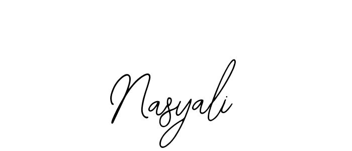 You should practise on your own different ways (Bearetta-2O07w) to write your name (Nasyali) in signature. don't let someone else do it for you. Nasyali signature style 12 images and pictures png