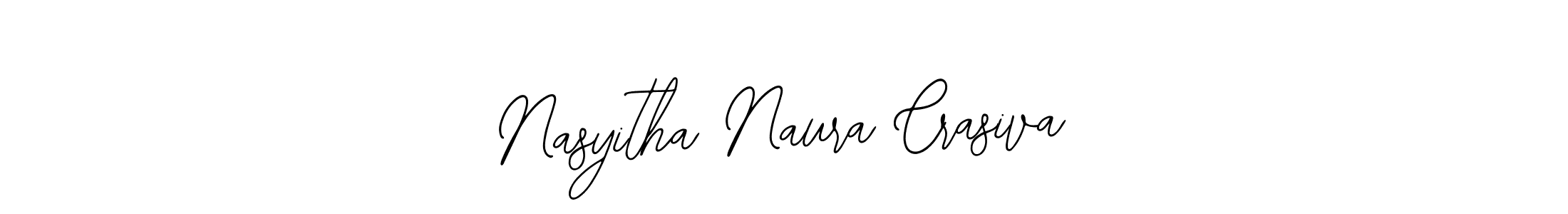 Bearetta-2O07w is a professional signature style that is perfect for those who want to add a touch of class to their signature. It is also a great choice for those who want to make their signature more unique. Get Nasyitha Naura Crasiva name to fancy signature for free. Nasyitha Naura Crasiva signature style 12 images and pictures png