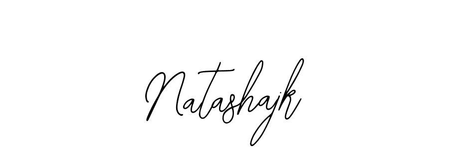The best way (Bearetta-2O07w) to make a short signature is to pick only two or three words in your name. The name Natashajk include a total of six letters. For converting this name. Natashajk signature style 12 images and pictures png