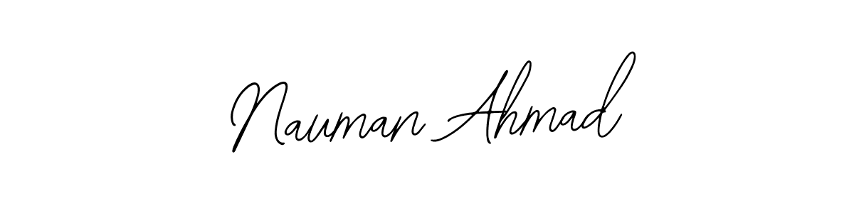 Bearetta-2O07w is a professional signature style that is perfect for those who want to add a touch of class to their signature. It is also a great choice for those who want to make their signature more unique. Get Nauman Ahmad name to fancy signature for free. Nauman Ahmad signature style 12 images and pictures png