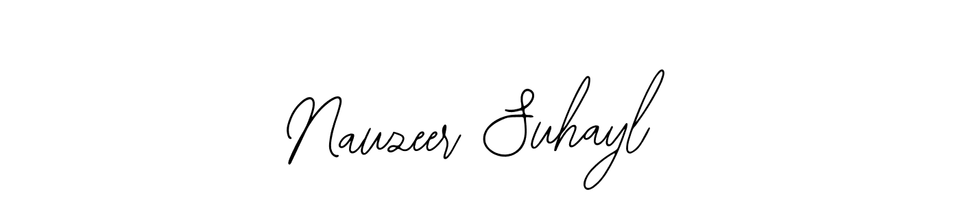 You should practise on your own different ways (Bearetta-2O07w) to write your name (Nauzeer Suhayl) in signature. don't let someone else do it for you. Nauzeer Suhayl signature style 12 images and pictures png