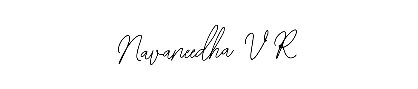 How to make Navaneedha V R name signature. Use Bearetta-2O07w style for creating short signs online. This is the latest handwritten sign. Navaneedha V R signature style 12 images and pictures png