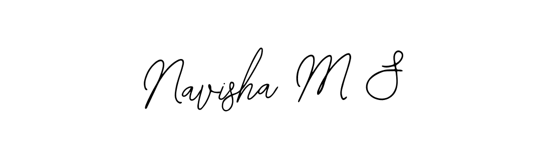 Use a signature maker to create a handwritten signature online. With this signature software, you can design (Bearetta-2O07w) your own signature for name Navisha M S. Navisha M S signature style 12 images and pictures png