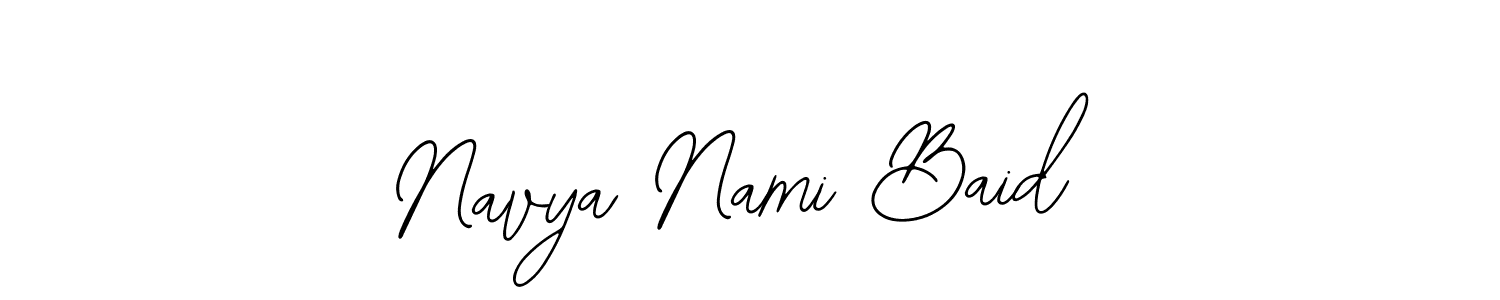 How to make Navya Nami Baid name signature. Use Bearetta-2O07w style for creating short signs online. This is the latest handwritten sign. Navya Nami Baid signature style 12 images and pictures png