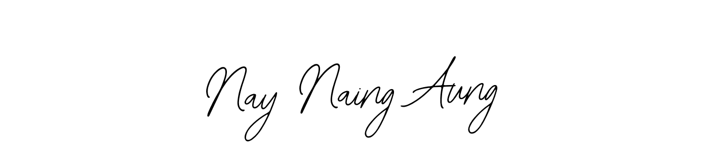 Use a signature maker to create a handwritten signature online. With this signature software, you can design (Bearetta-2O07w) your own signature for name Nay Naing Aung. Nay Naing Aung signature style 12 images and pictures png