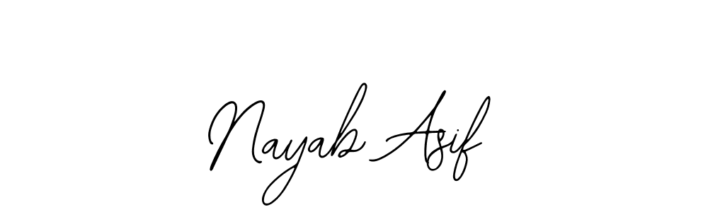 Use a signature maker to create a handwritten signature online. With this signature software, you can design (Bearetta-2O07w) your own signature for name Nayab Asif. Nayab Asif signature style 12 images and pictures png
