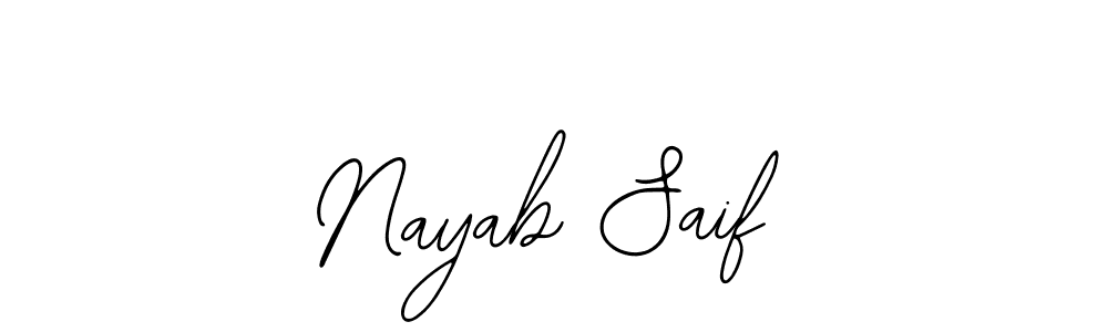 How to make Nayab Saif name signature. Use Bearetta-2O07w style for creating short signs online. This is the latest handwritten sign. Nayab Saif signature style 12 images and pictures png