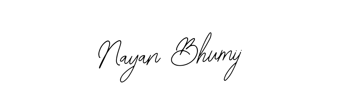 The best way (Bearetta-2O07w) to make a short signature is to pick only two or three words in your name. The name Nayan Bhumij include a total of six letters. For converting this name. Nayan Bhumij signature style 12 images and pictures png
