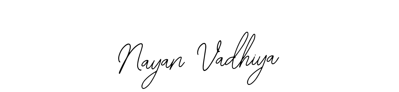 The best way (Bearetta-2O07w) to make a short signature is to pick only two or three words in your name. The name Nayan Vadhiya include a total of six letters. For converting this name. Nayan Vadhiya signature style 12 images and pictures png