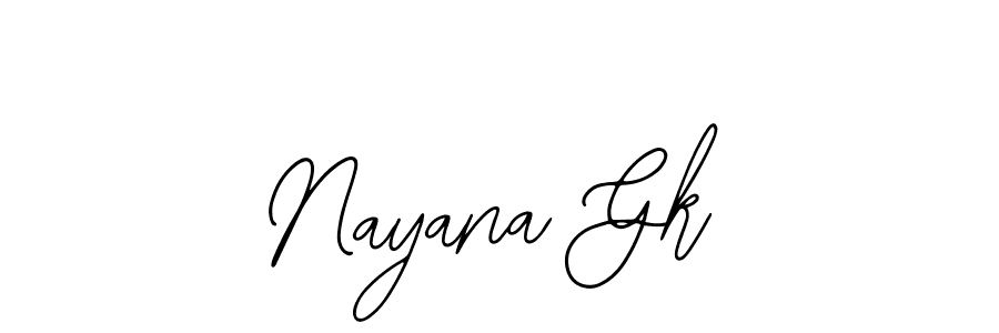 Design your own signature with our free online signature maker. With this signature software, you can create a handwritten (Bearetta-2O07w) signature for name Nayana Gk. Nayana Gk signature style 12 images and pictures png
