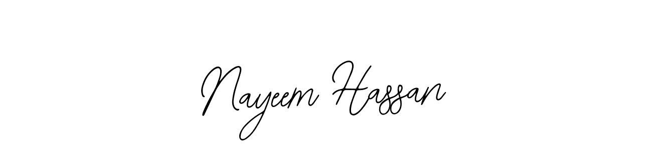 Bearetta-2O07w is a professional signature style that is perfect for those who want to add a touch of class to their signature. It is also a great choice for those who want to make their signature more unique. Get Nayeem Hassan name to fancy signature for free. Nayeem Hassan signature style 12 images and pictures png