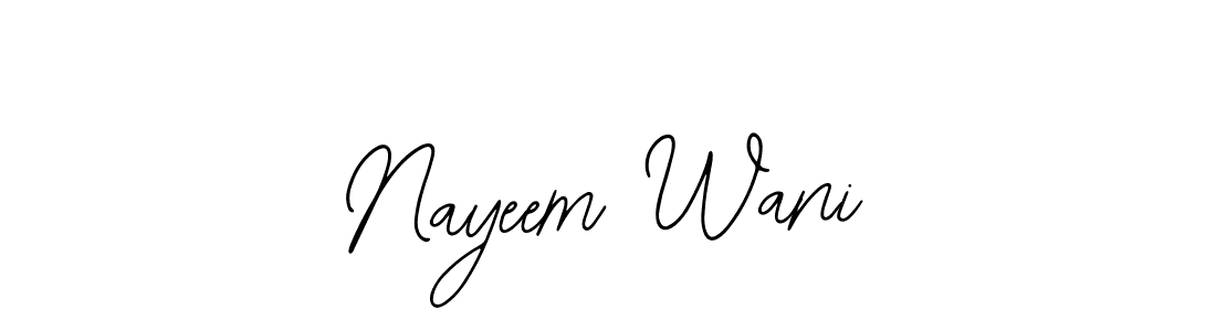 Similarly Bearetta-2O07w is the best handwritten signature design. Signature creator online .You can use it as an online autograph creator for name Nayeem Wani. Nayeem Wani signature style 12 images and pictures png