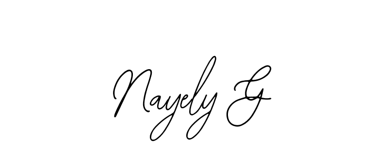 Use a signature maker to create a handwritten signature online. With this signature software, you can design (Bearetta-2O07w) your own signature for name Nayely G. Nayely G signature style 12 images and pictures png