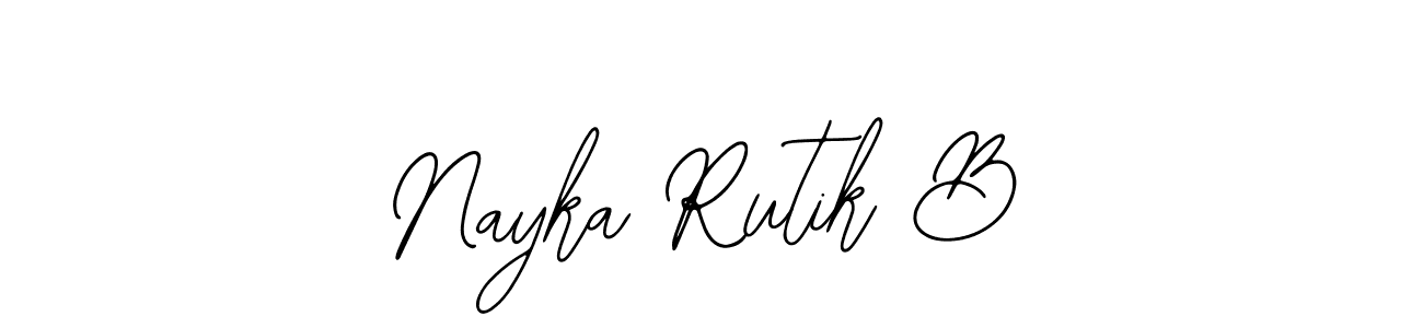 How to make Nayka Rutik B name signature. Use Bearetta-2O07w style for creating short signs online. This is the latest handwritten sign. Nayka Rutik B signature style 12 images and pictures png