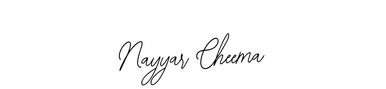 How to make Nayyar Cheema name signature. Use Bearetta-2O07w style for creating short signs online. This is the latest handwritten sign. Nayyar Cheema signature style 12 images and pictures png