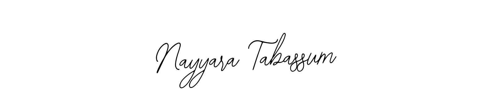 The best way (Bearetta-2O07w) to make a short signature is to pick only two or three words in your name. The name Nayyara Tabassum include a total of six letters. For converting this name. Nayyara Tabassum signature style 12 images and pictures png