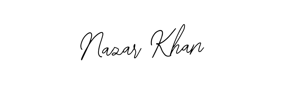 The best way (Bearetta-2O07w) to make a short signature is to pick only two or three words in your name. The name Nazar Khan include a total of six letters. For converting this name. Nazar Khan signature style 12 images and pictures png