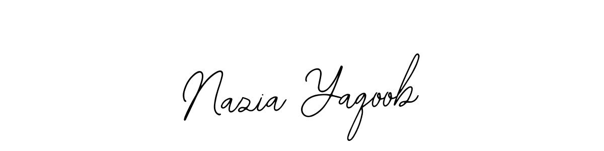 You should practise on your own different ways (Bearetta-2O07w) to write your name (Nazia Yaqoob) in signature. don't let someone else do it for you. Nazia Yaqoob signature style 12 images and pictures png