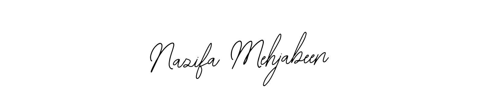 How to make Nazifa Mehjabeen name signature. Use Bearetta-2O07w style for creating short signs online. This is the latest handwritten sign. Nazifa Mehjabeen signature style 12 images and pictures png