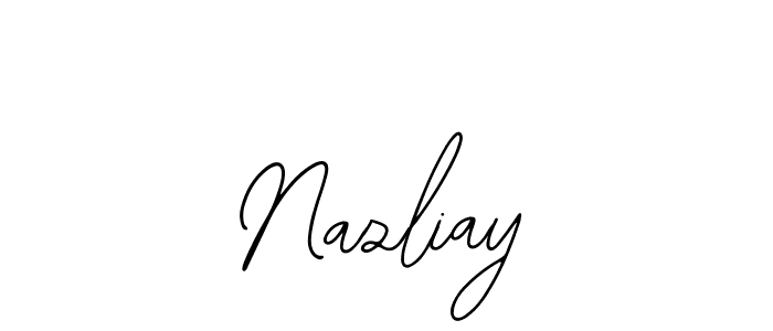 How to make Nazliay name signature. Use Bearetta-2O07w style for creating short signs online. This is the latest handwritten sign. Nazliay signature style 12 images and pictures png