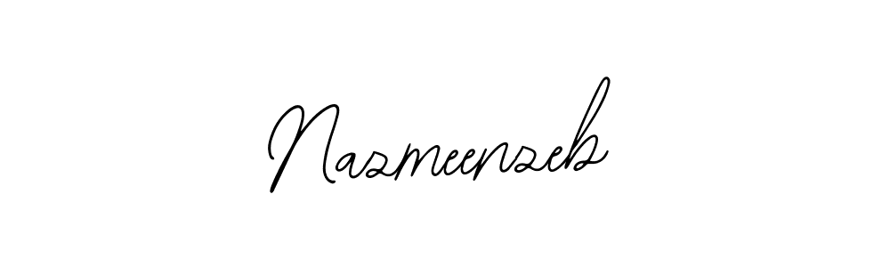 Use a signature maker to create a handwritten signature online. With this signature software, you can design (Bearetta-2O07w) your own signature for name Nazmeenzeb. Nazmeenzeb signature style 12 images and pictures png