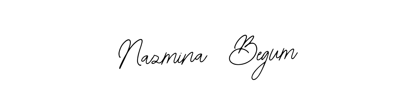 How to make Nazmina  Begum name signature. Use Bearetta-2O07w style for creating short signs online. This is the latest handwritten sign. Nazmina  Begum signature style 12 images and pictures png