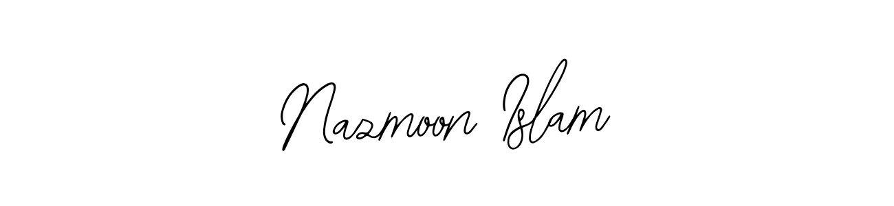 Use a signature maker to create a handwritten signature online. With this signature software, you can design (Bearetta-2O07w) your own signature for name Nazmoon Islam. Nazmoon Islam signature style 12 images and pictures png