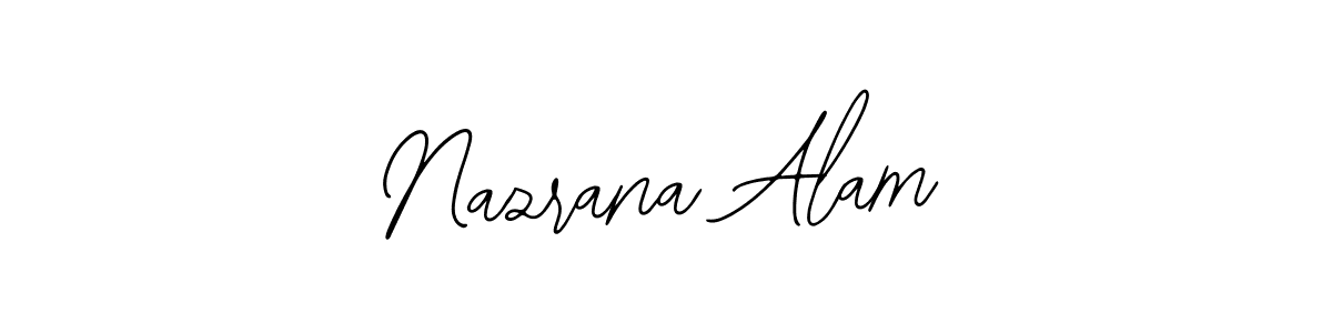 You should practise on your own different ways (Bearetta-2O07w) to write your name (Nazrana Alam) in signature. don't let someone else do it for you. Nazrana Alam signature style 12 images and pictures png