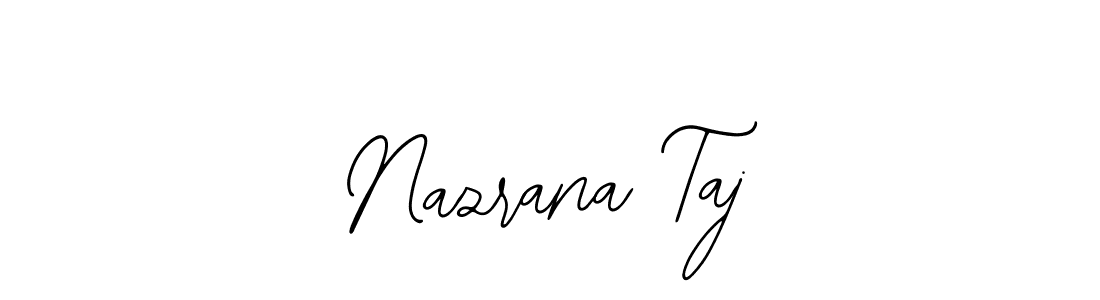 Also You can easily find your signature by using the search form. We will create Nazrana Taj name handwritten signature images for you free of cost using Bearetta-2O07w sign style. Nazrana Taj signature style 12 images and pictures png