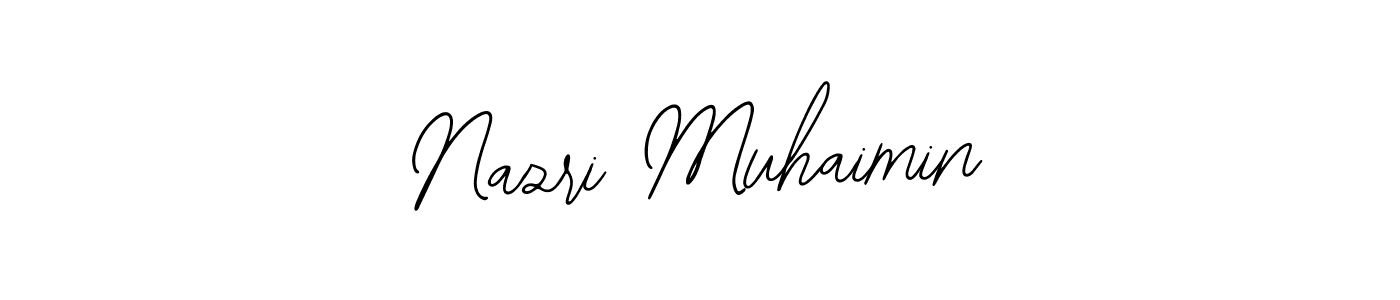 Design your own signature with our free online signature maker. With this signature software, you can create a handwritten (Bearetta-2O07w) signature for name Nazri Muhaimin. Nazri Muhaimin signature style 12 images and pictures png