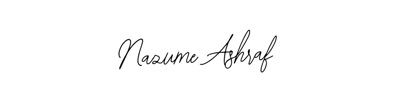 You should practise on your own different ways (Bearetta-2O07w) to write your name (Nazume Ashraf) in signature. don't let someone else do it for you. Nazume Ashraf signature style 12 images and pictures png