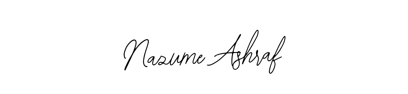 You should practise on your own different ways (Bearetta-2O07w) to write your name (Nazume Ashraf) in signature. don't let someone else do it for you. Nazume Ashraf signature style 12 images and pictures png