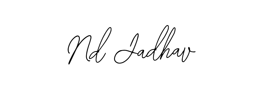 Use a signature maker to create a handwritten signature online. With this signature software, you can design (Bearetta-2O07w) your own signature for name Nd Jadhav. Nd Jadhav signature style 12 images and pictures png