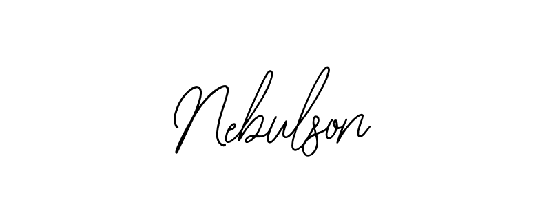 Similarly Bearetta-2O07w is the best handwritten signature design. Signature creator online .You can use it as an online autograph creator for name Nebulson. Nebulson signature style 12 images and pictures png