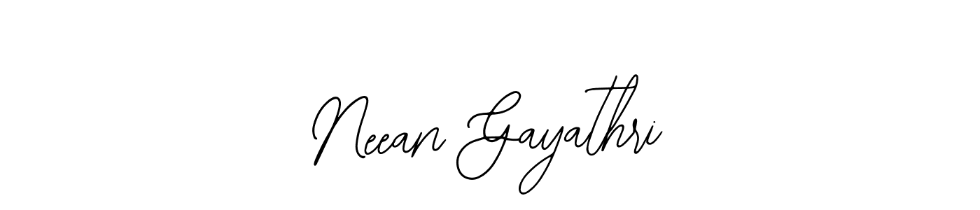 How to make Neean Gayathri name signature. Use Bearetta-2O07w style for creating short signs online. This is the latest handwritten sign. Neean Gayathri signature style 12 images and pictures png