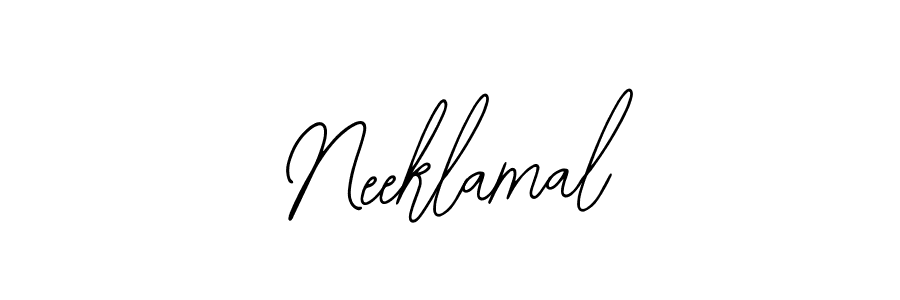 Bearetta-2O07w is a professional signature style that is perfect for those who want to add a touch of class to their signature. It is also a great choice for those who want to make their signature more unique. Get Neeklamal name to fancy signature for free. Neeklamal signature style 12 images and pictures png