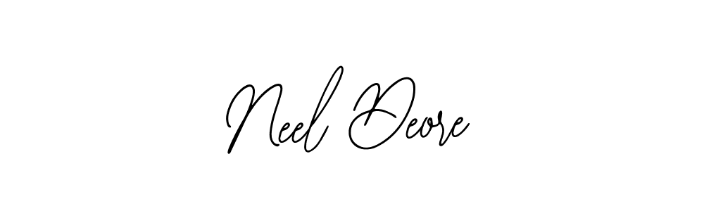 You should practise on your own different ways (Bearetta-2O07w) to write your name (Neel Deore) in signature. don't let someone else do it for you. Neel Deore signature style 12 images and pictures png