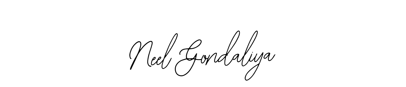 Also You can easily find your signature by using the search form. We will create Neel Gondaliya name handwritten signature images for you free of cost using Bearetta-2O07w sign style. Neel Gondaliya signature style 12 images and pictures png