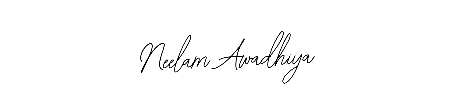 How to make Neelam Awadhiya name signature. Use Bearetta-2O07w style for creating short signs online. This is the latest handwritten sign. Neelam Awadhiya signature style 12 images and pictures png