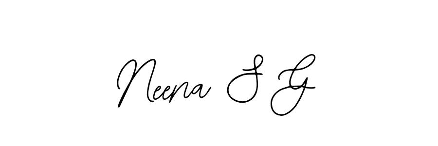 Design your own signature with our free online signature maker. With this signature software, you can create a handwritten (Bearetta-2O07w) signature for name Neena S G. Neena S G signature style 12 images and pictures png