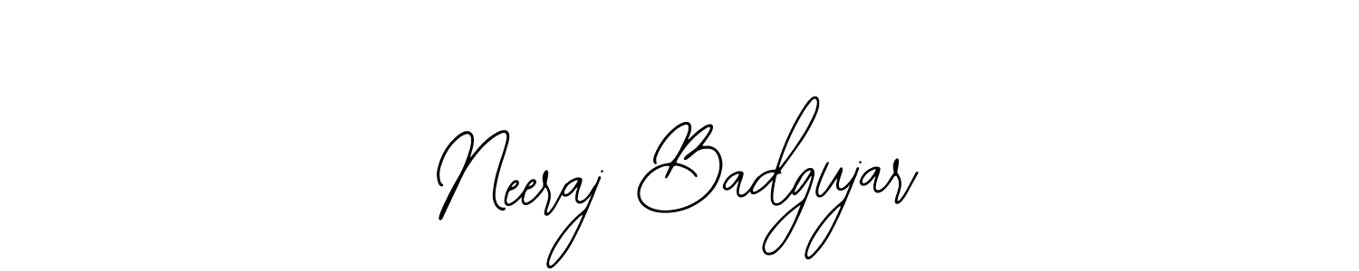Also we have Neeraj Badgujar name is the best signature style. Create professional handwritten signature collection using Bearetta-2O07w autograph style. Neeraj Badgujar signature style 12 images and pictures png