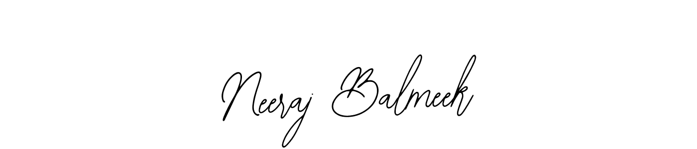 if you are searching for the best signature style for your name Neeraj Balmeek. so please give up your signature search. here we have designed multiple signature styles  using Bearetta-2O07w. Neeraj Balmeek signature style 12 images and pictures png