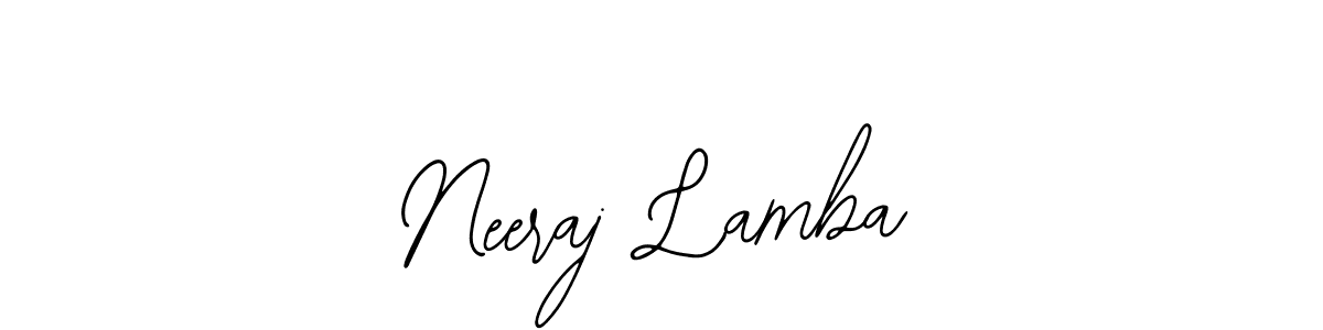 Also we have Neeraj Lamba name is the best signature style. Create professional handwritten signature collection using Bearetta-2O07w autograph style. Neeraj Lamba signature style 12 images and pictures png
